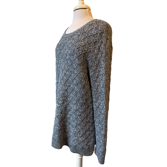 Jeanne Pierre Women’s XXL Boho Cable Knit Waffle Tunic Sweater Coastal Chic - Picture 2 of 10